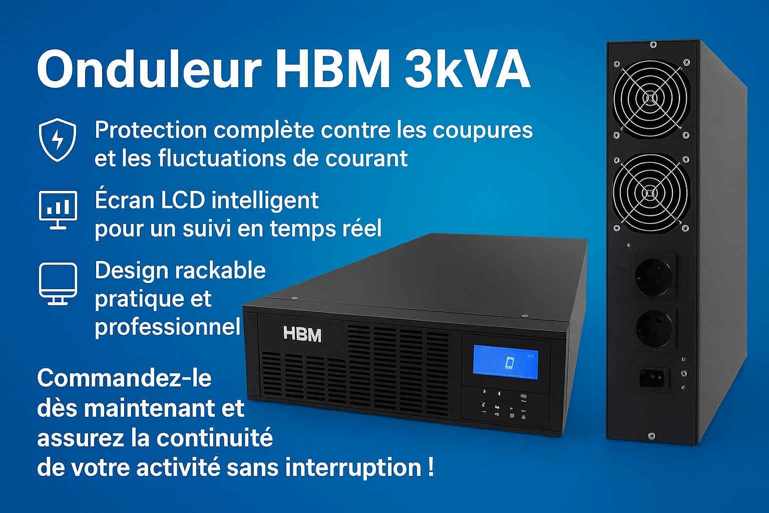 onduleur on-line rackable HBM 3KVA