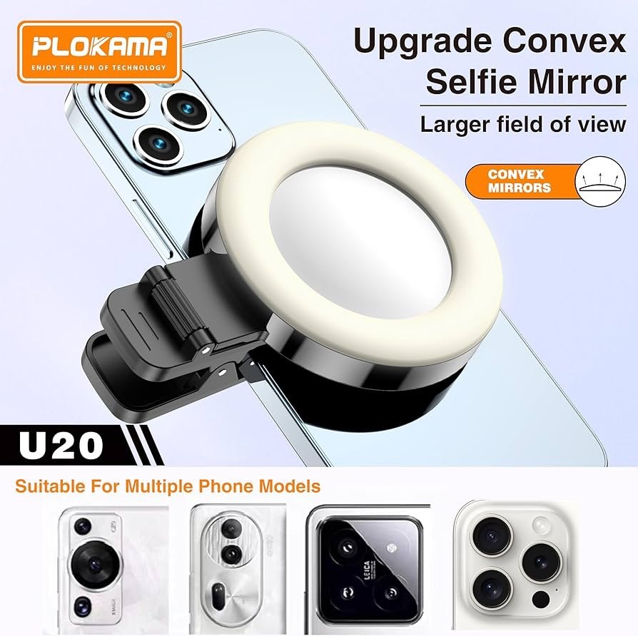 Plokama LED Fill Light U20 – إضاءة احترافية للسيلفي وصناعة المحتوى - الصورة 3